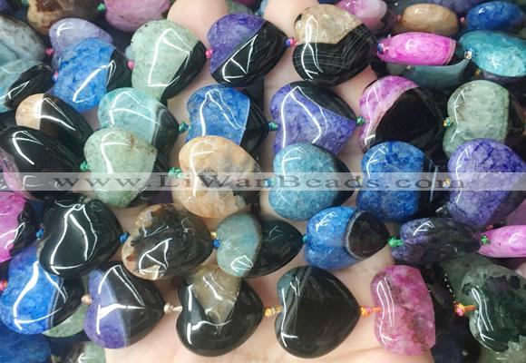 HGBS154 15 inches 20*20mm heart Agate gemstone beads wholesale
