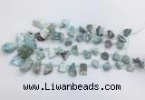 LRBS02 Top drilled 12*16mm - 20*25mm freeform larimar gemstone beads
