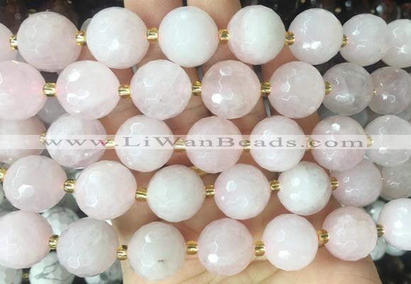 LSBS05 15 inches 16mm faceted round rose quartz beads wholesale