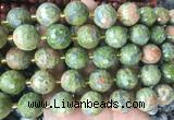 LSBS10 15 inches 16mm faceted round unakite beads wholesale