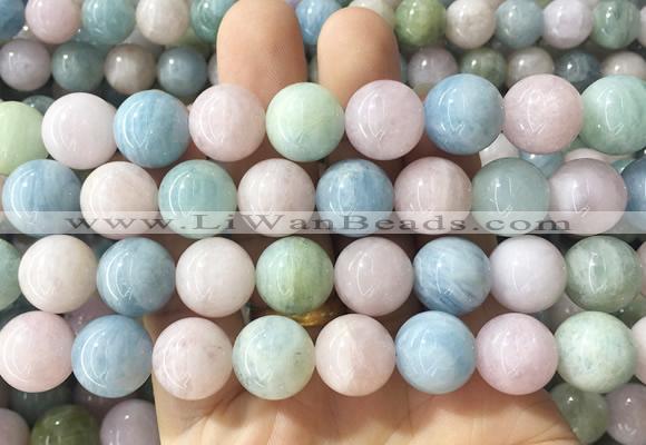LSBS1001 15 inches 16mm round morganite gemstone beads wholesale