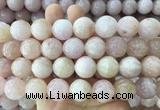 LSBS1006 15 inches 17mm carved round morganite gemstone beads wholesale