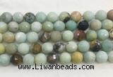 LSBS169 15 inches 16mm faceted round amazonite gemstone beads wholesale
