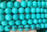 LSBS181 15 inches 16mm round green howlite turquoise beads wholesale