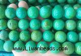 LSBS186 15 inches 18mm round yellow green howlite turquoise beads wholesale