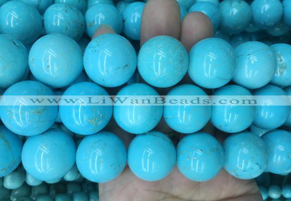 LSBS190 15 inches 20mm round blue howlite turquoise beads wholesale