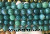 LSBS195 15 inches 16mm round moss agate gemstone beads wholesale