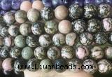 LSBS209 15 inches 16mm round rhodonite gemstone beads wholesale