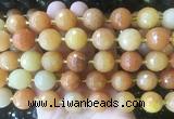 LSBS214 15 inches 16mm faceted round red aventurine beads wholesale