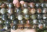 LSBS219 15 inches 16mm faceted round wooden jasper beads wholesale