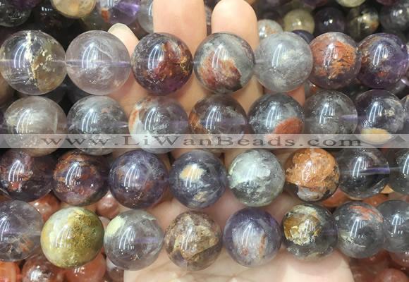 LSBS223 15 inches 18mm round Purple phantom quartz beads wholesale
