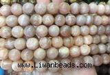 LSBS236 15 inches 14mm round pink sunstone gemstone beads wholesale