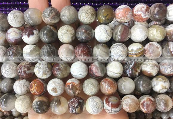 LSBS241 15 inches 14mm round mexican crazy agate beads wholesale