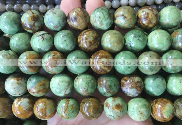 LSBS247 15 inches 16mm round green opal gemstone beads wholesale