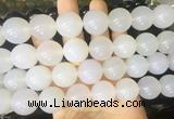 LSBS257 15 inches 20mm round white agate gemstone beads wholesale
