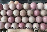 LSBS259 15 inches 20mm round pink wooden jasper beads wholesale