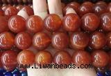 LSBS265 15 inches 20mm round red agate gemstone beads wholesale