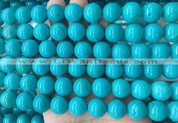 LSBS266 15 inches 14mm round blue howlite turquoise gemstone beads wholesale