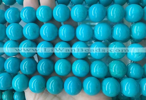 LSBS267 15 inches 16mm round blue howlite turquoise gemstone beads wholesale