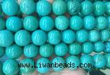 LSBS275 15 inches 18mm round green howlite turquoise gemstone beads wholesale