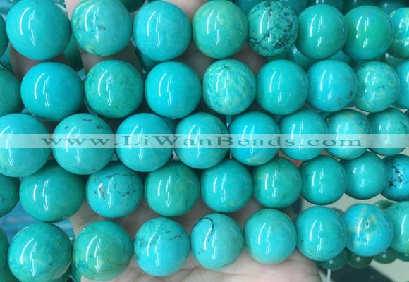 LSBS275 15 inches 18mm round green howlite turquoise gemstone beads wholesale