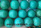 LSBS279 15 inches 30mm round green howlite turquoise gemstone beads wholesale