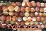 LSBS292 15 inches 14mm round matte banded agate gemstone beads wholesale