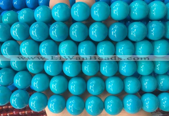 LSBS297 15 inches 14mm round blue agate gemstone beads wholesale