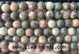 LSBS313 15 inches 16mm faceted round ocean agate gemstone beads wholesale
