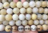 LSBS317 15 inches 18mm round yellow jade gemstone beads wholesale