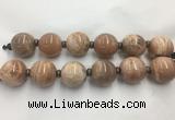 LSBS327 7.5 inches 30mm round moonstone gemstone beads wholesale