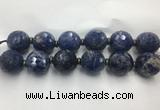 LSBS329 7.5 inches 30mm faceted round sodalite gemstone beads wholesale