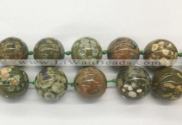 LSBS340 15 inches 30mm round Peacock gemstone beads wholesale