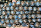 LSBS347 15 inches 14mm round gold color stone beads wholesale