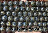 LSBS348 15 inches 14mm round gold color stone beads wholesale