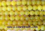 LSBS355 15 inches 14mm round yellow agate gemstone beads wholesale