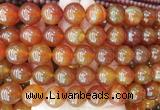 LSBS359 15 inches 16mm round red agate gemstone beads wholesale