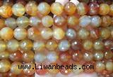 LSBS362 15 inches 14mm faceted round red agate gemstone beads wholesale