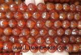 LSBS363 15 inches 14mm faceted round red agate gemstone beads wholesale