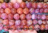 LSBS381 15 inches 14mm round dragon veins agate gemstone beads wholesale