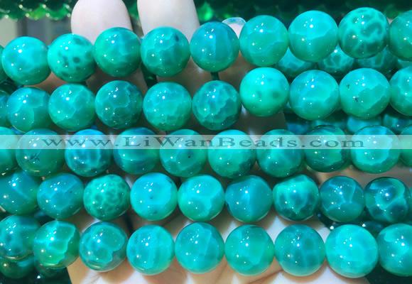 LSBS389 15 inches 14mm round dragon veins agate gemstone beads wholesale