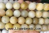 LSBS46 15 inches 16mm round yellow jade gemstone beads wholesale