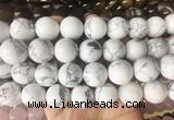 LSBS465 15 inches 18mm round white howlite gemstone beads wholesale