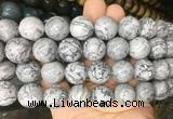 LSBS52 15 inches 16mm round grey picture jasper gemstone beads wholesale