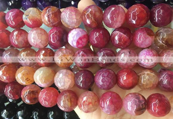 LSBS548 15 inches 16mm faceted round agate gemstone beads wholesale