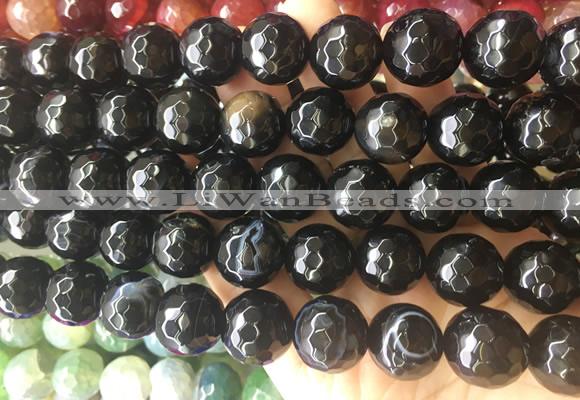 LSBS553 15 inches 16mm faceted round agate gemstone beads wholesale