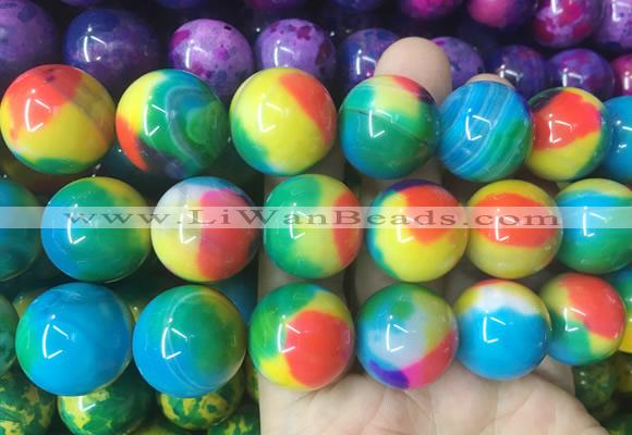 LSBS566 15 inches 20mm round agate gemstone beads wholesale