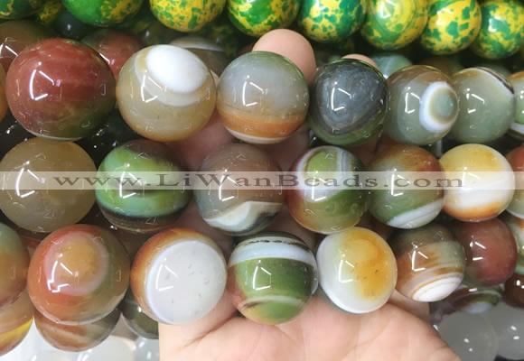 LSBS576 15 inches 20mm round agate gemstone beads wholesale