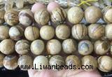 LSBS58 15 inches 16mm round picture jasper gemstone beads wholesale