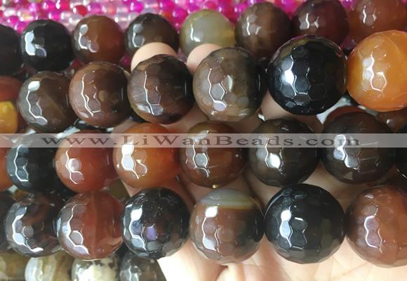LSBS595 15 inches 20mm faceted round agate gemstone beads wholesale